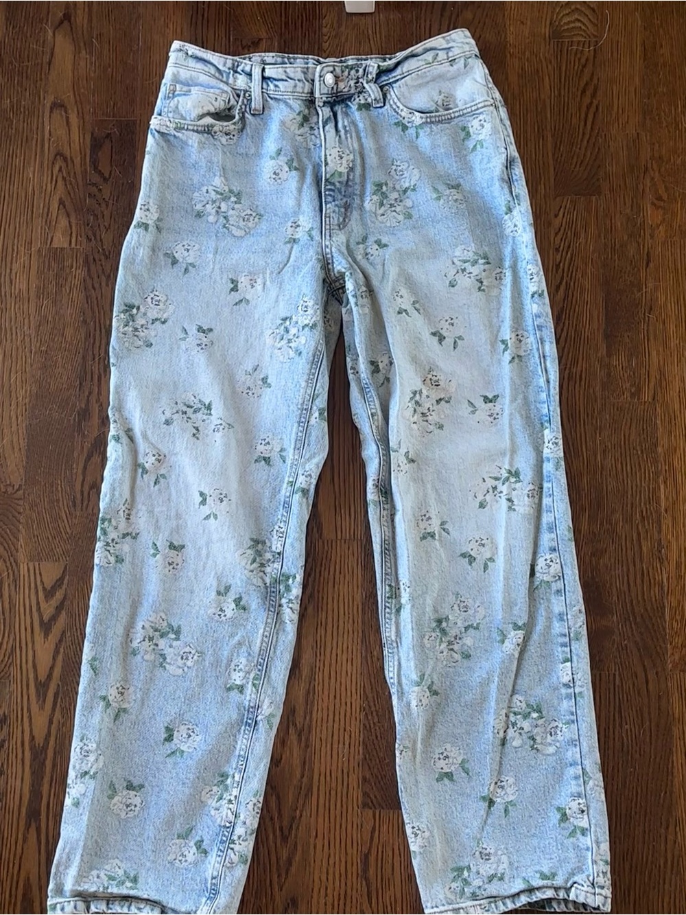 wild fable Light Blue Floral Straight‑Leg Jeans - SIZE 10